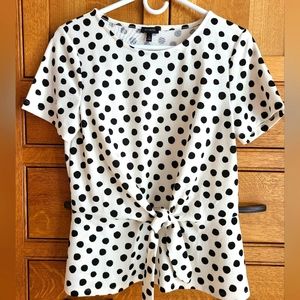 Talbots Off-white & Black Blouse, size M